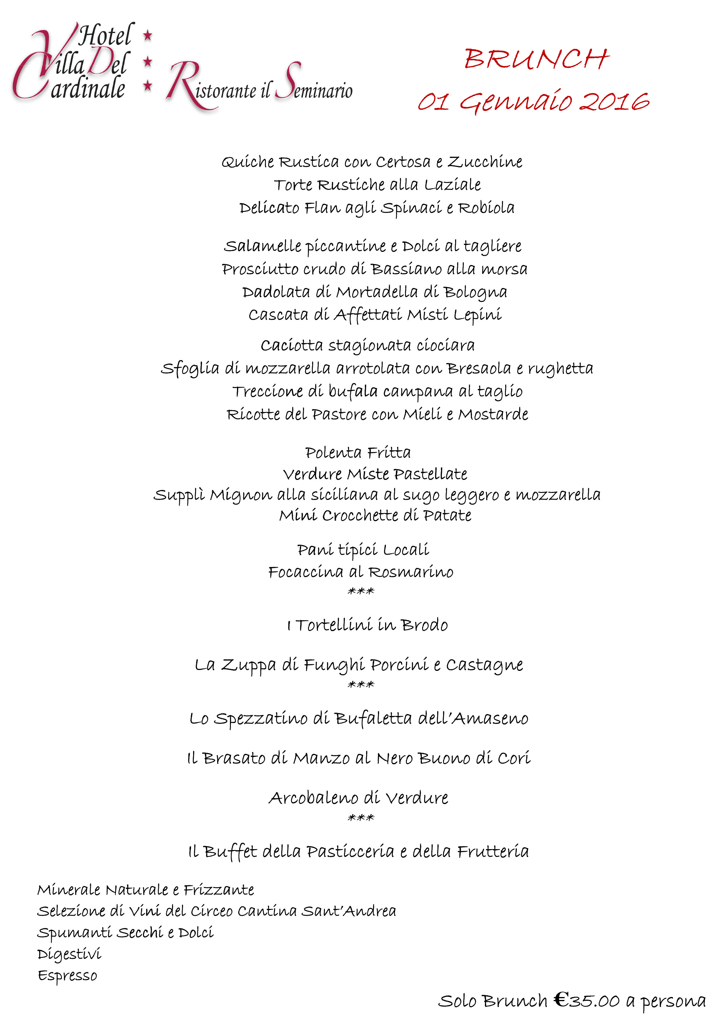 PACCHETTI + MENU CAPODANNO 2016